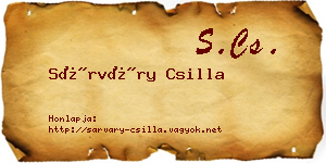 Sárváry Csilla névjegykártya